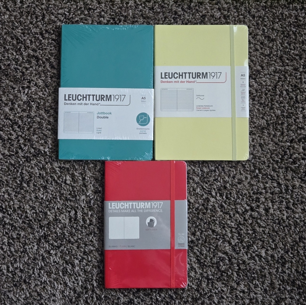 Leuchtturm1917 Notebook Set - Red, Yellow, and Teal